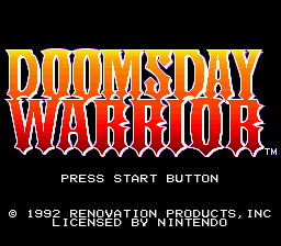 Doomsday Warrior (USA) Title Screen